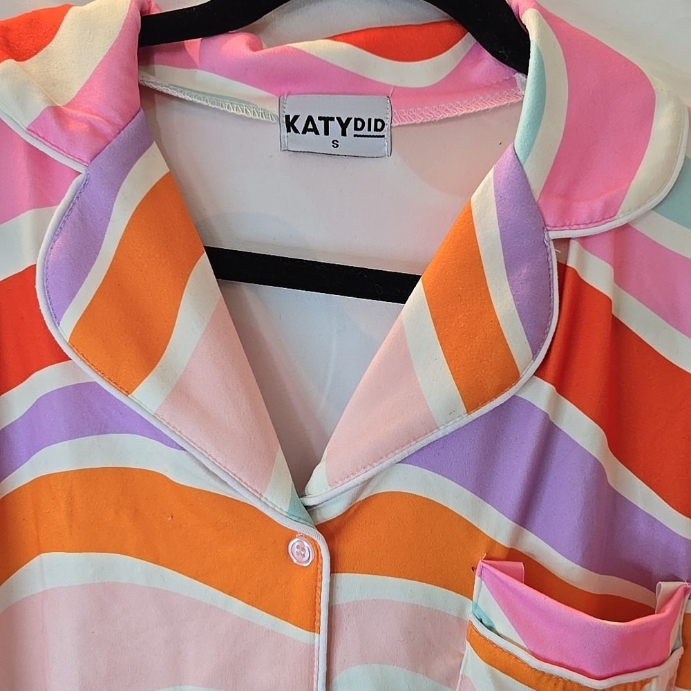 Katydid Multicolor Abstract Wave Pajama PJ Set Shorts/top‎ Size S NWT - Picture 5 of 16